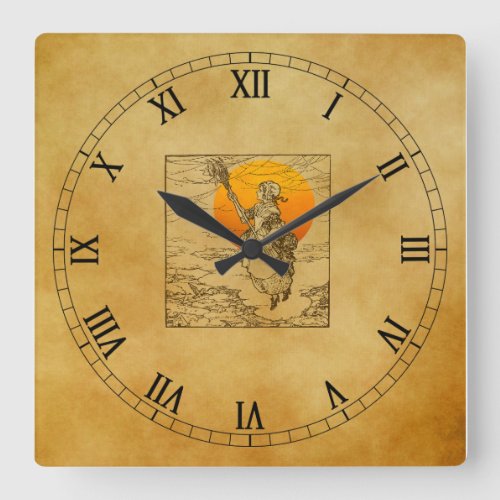 Vintage Halloween Witch Acrylic Wall Clock