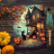 Vintage Halloween Witch and Black Cat