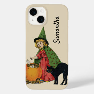 Vintage Halloween Witch and Cat, Ellen Clapsaddle Case-Mate iPhone 14 Case