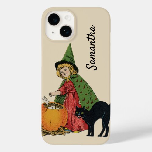 Vintage Halloween Witch and Cat Ellen Clapsaddle Case_Mate iPhone 14 Case