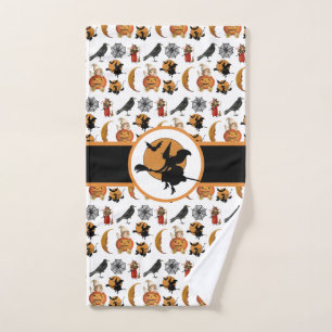 Vintage Halloween Witch Bathroom Guest Hand Towel