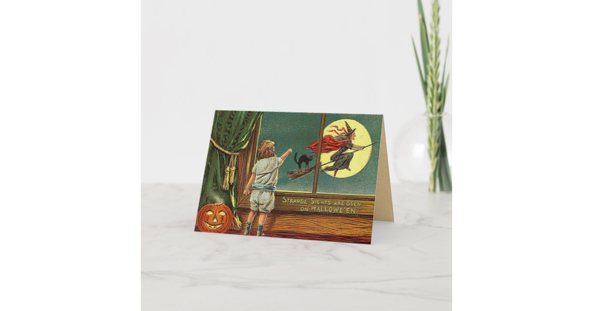 Vintage Halloween Witch Card | Zazzle