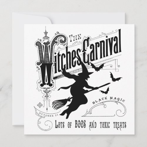 Vintage Halloween Witch Card