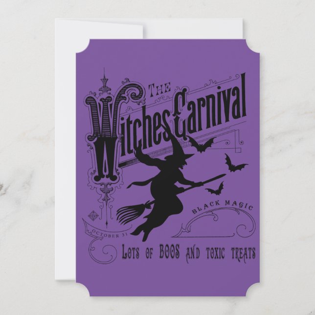 Vintage Halloween Witch Card (Front)