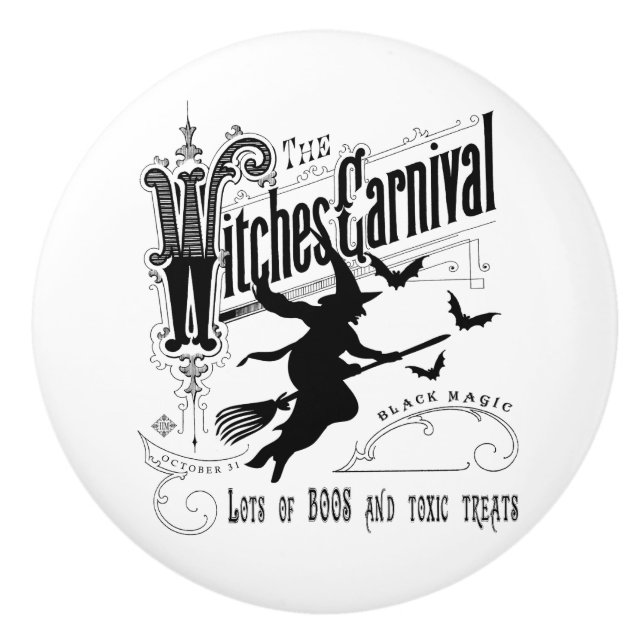 Vintage Halloween Witch Ceramic Knob (Front)