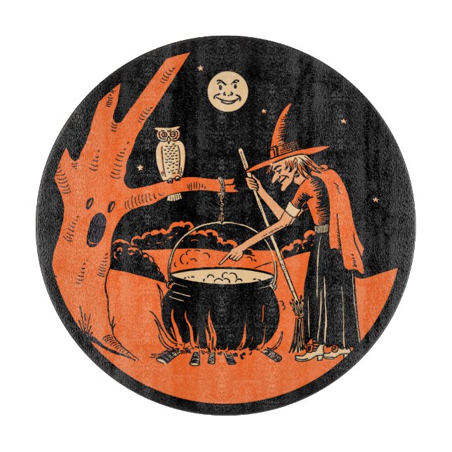Vintage Halloween Witch Cutting Board (Front)
