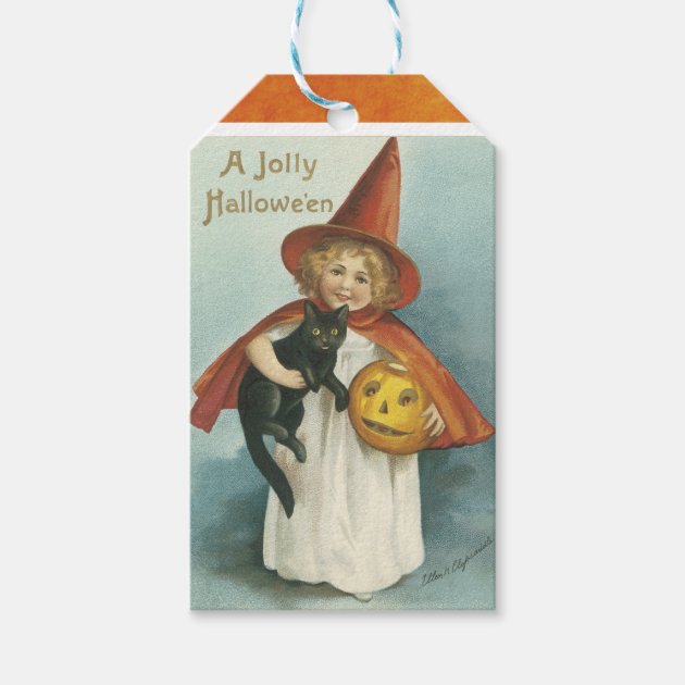 Vintage Halloween Witch Gift Tags