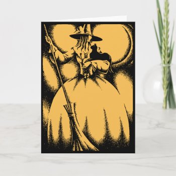 Vintage Halloween Witch Greeting Card by Vintage_Halloween at Zazzle