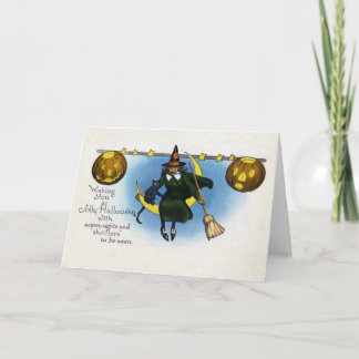 Vintage Halloween Witch Greeting/Note Card
