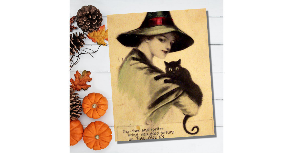 vintage halloween witch postcards