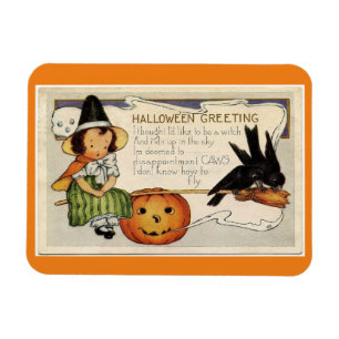 Vintage Halloween Witch Magnet