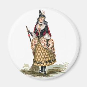 Vintage Halloween Witch Magnet