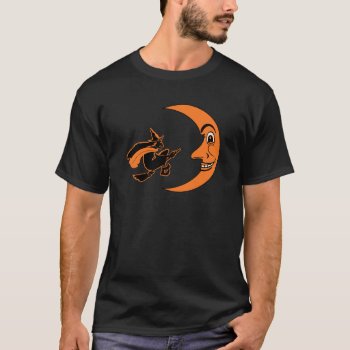 Vintage Halloween Witch & Moon T-shirt by Vintage_Halloween at Zazzle
