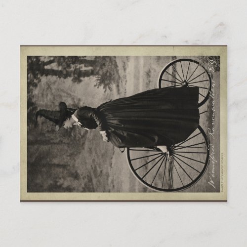 Vintage Halloween Witch on a Bicycle Postcard