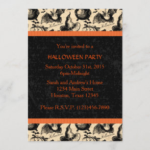 Vintage Halloween Witch Party Invitation