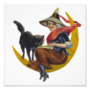 Vintage Halloween Witch Photo Print