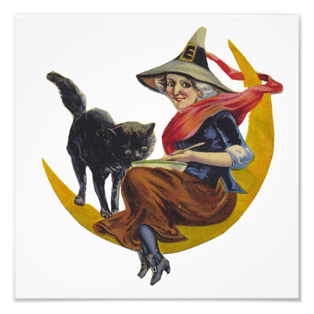Vintage Halloween Witch Photo Print (Front)