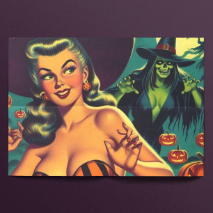 Vintage Halloween Witch Pin Up Tissue Paper