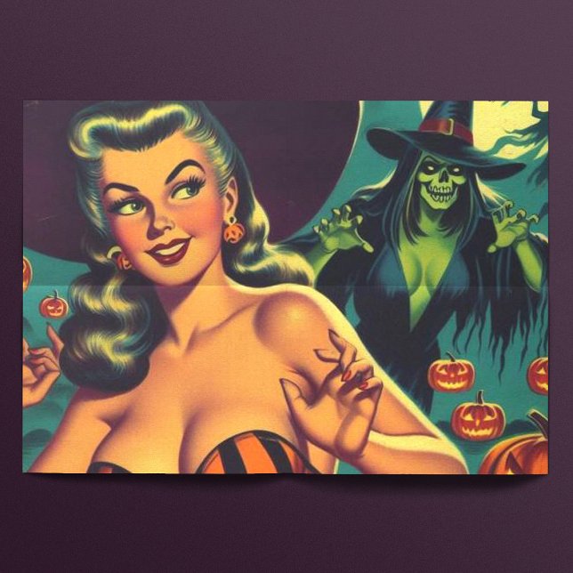 Vintage Halloween Witch Pin Up Tissue Paper (Creator Uploaded)