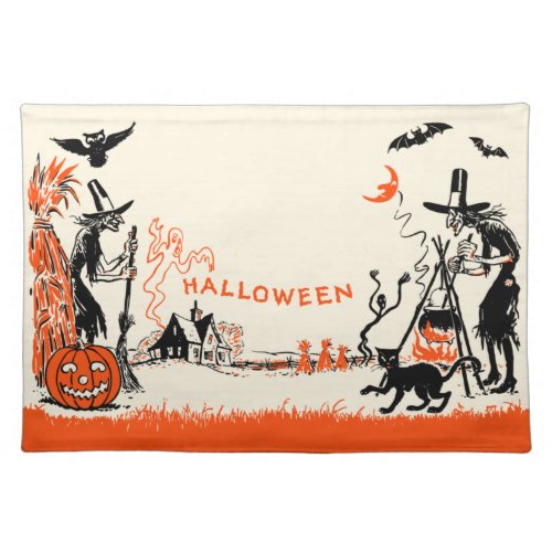 Vintage Halloween Witch Placemat