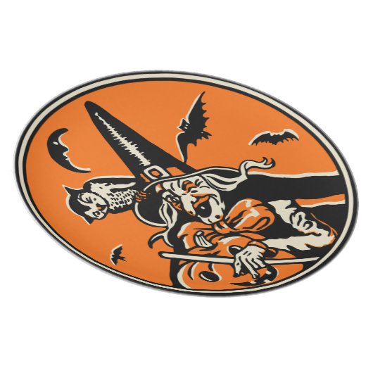 Vintage Halloween Witch Plate (Right Side)