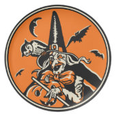 Vintage Halloween Witch Plate (Front)