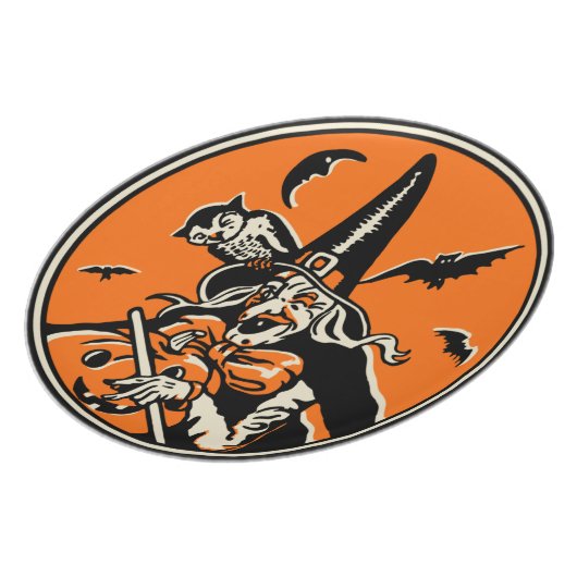 Vintage Halloween Witch Plate (Left Side)