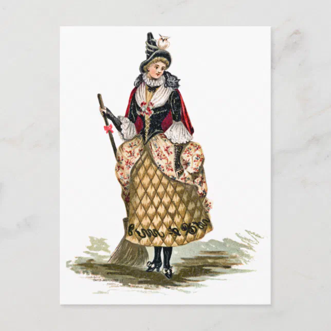 Vintage Halloween Witch Postcard | Zazzle