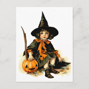 Vintage Halloween Witch Postcard