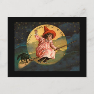 Vintage Halloween Witch Postcard