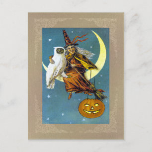 Vintage Halloween Witch Postcard