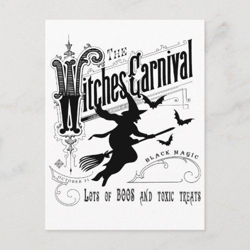 Vintage Halloween Witch Postcard