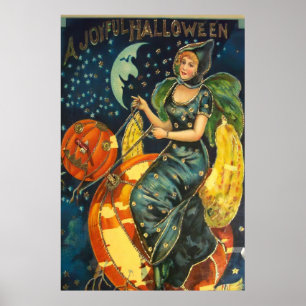 Vintage Halloween Witch Poster