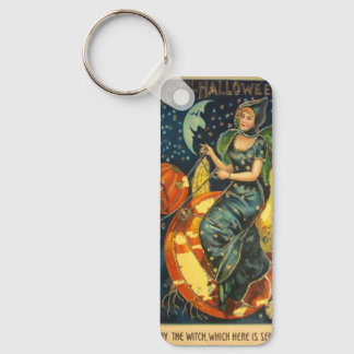 Vintage Halloween Witch Poster Keychain