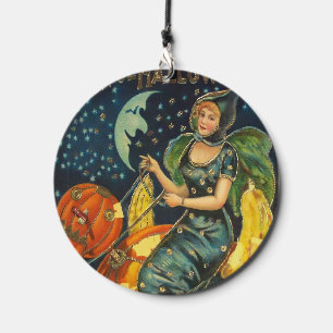 Vintage Halloween Witch Poster Wind Chime