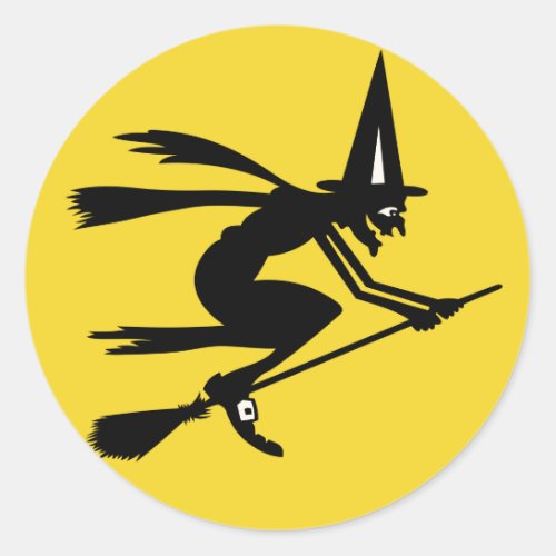 Vintage Halloween Witch Sticker