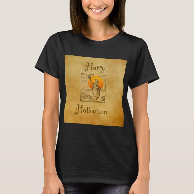 Vintage Halloween Witch T-Shirt (Front)