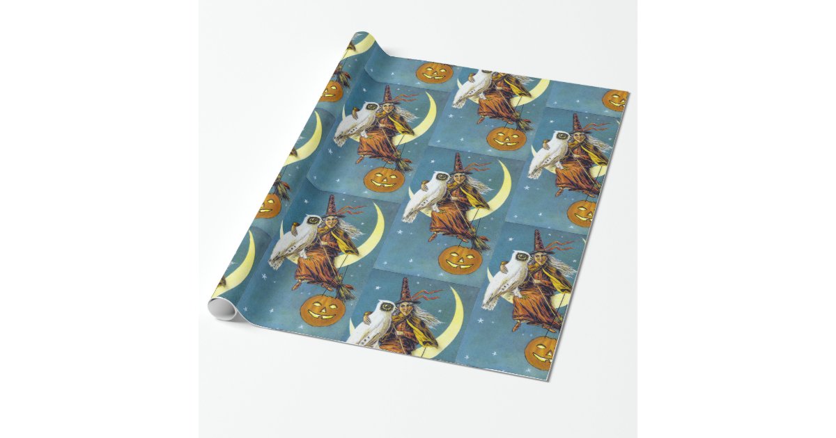 vintage halloween witch wrapping paper zazzle com the office greeting cards