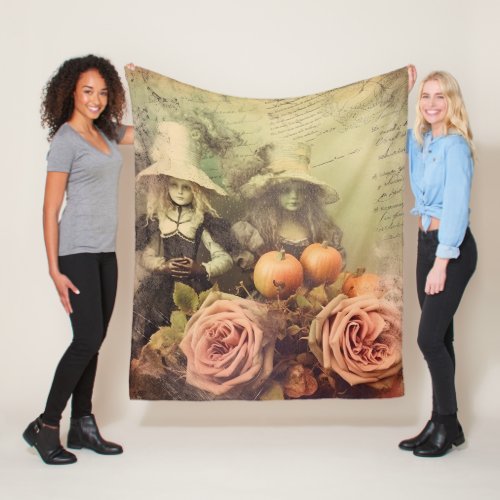 Vintage Halloween Witchcraft 1 Fleece Blanket