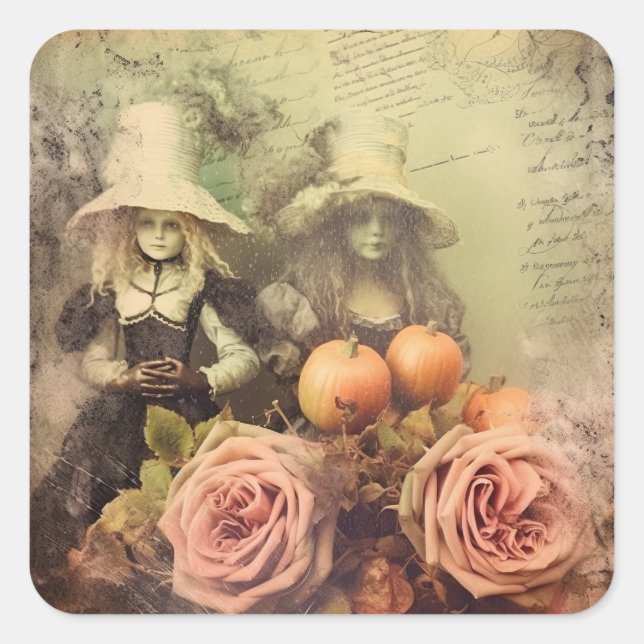 Vintage Halloween Witchcraft (1) Square Sticker (Front)