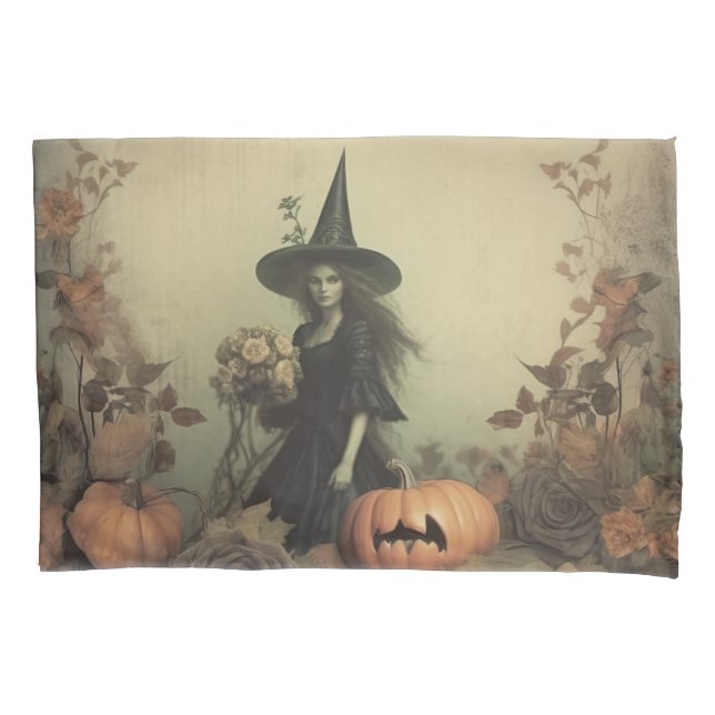 Vintage Halloween Witchcraft (3) Pillow Case (Front-Left)