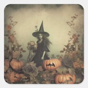 Vintage Halloween Witchcraft (3) Square Sticker