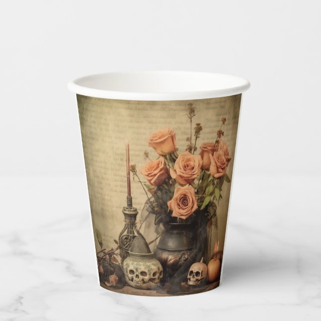 Vintage Halloween Witchcraft (4) Paper Cups (Front)