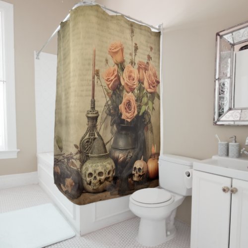 Vintage Halloween Witchcraft 4 Shower Curtain