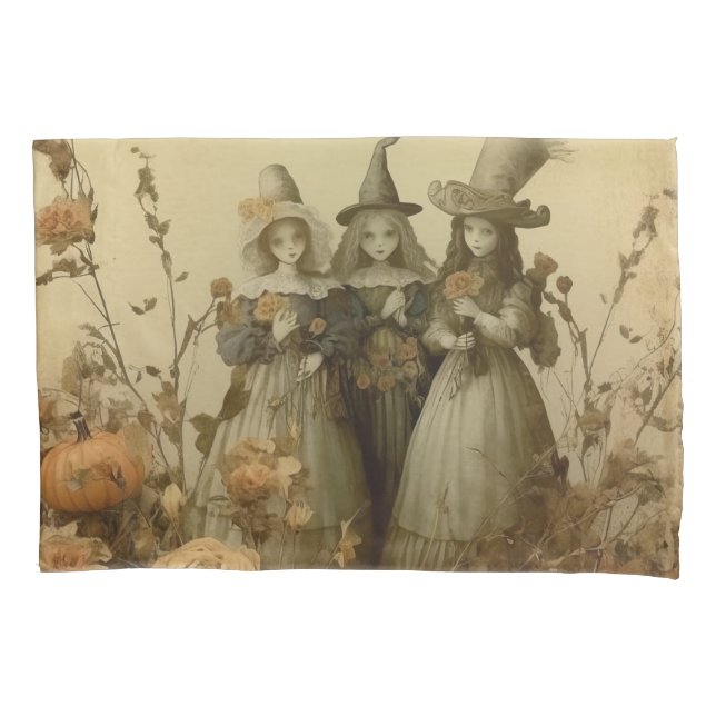 Vintage Halloween Witchcraft (5) Pillow Case (Front-Left)