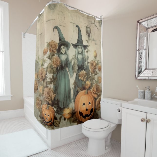Vintage Halloween Witchcraft (6) Shower Curtain (In Situ)