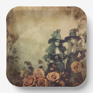 Vintage Halloween Witchcraft (7) Paper Plates