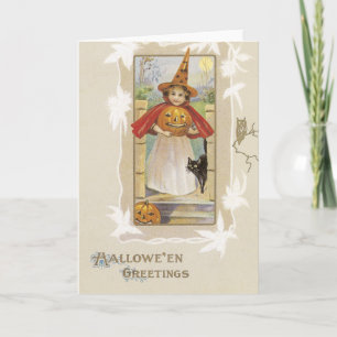 Vintage Halloween Witchcraft Witch Card