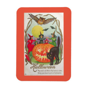 Vintage Halloween Witches Magnet