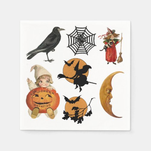 Vintage Halloween witches Napkins